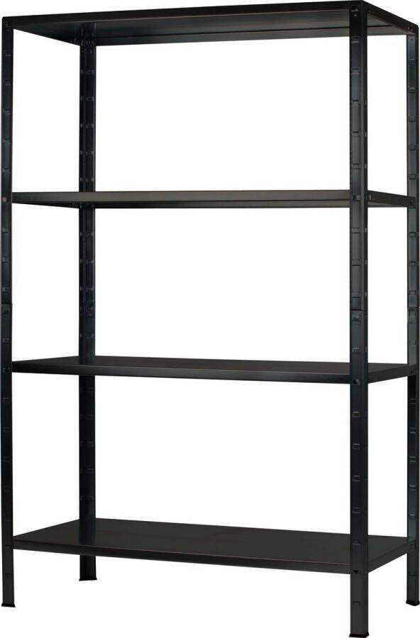 BEGRA SELECT Stellingkast zwart 180x120x40cm (HxBxD) opbergrek stelling metaal 4 stuks
