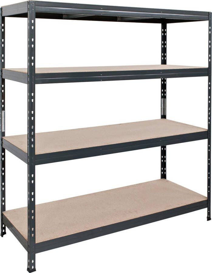 BEGRA SELECT Stellingkast zwart 180x180x60cm (HxBxD) opbergrek stelling metaal 2 stuks