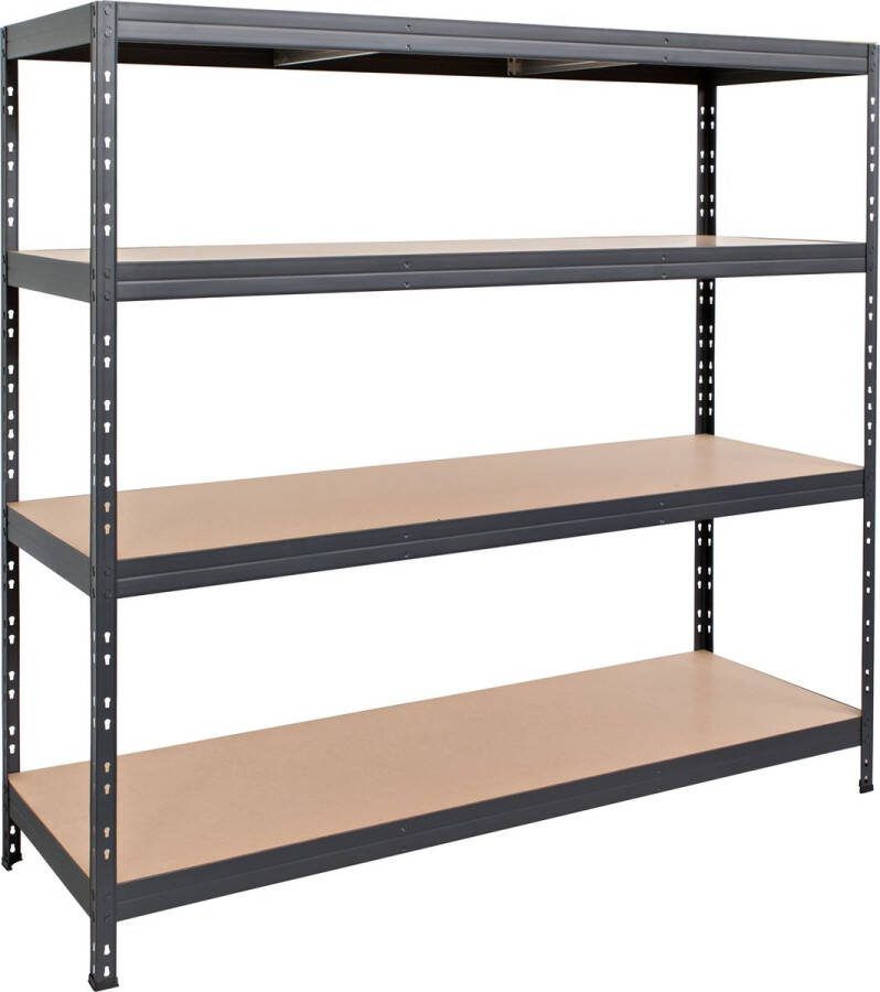 BEGRA SELECT Stellingkast zwart 180x210x60cm (HxBxD) opbergrek stelling metaal 3 stuks