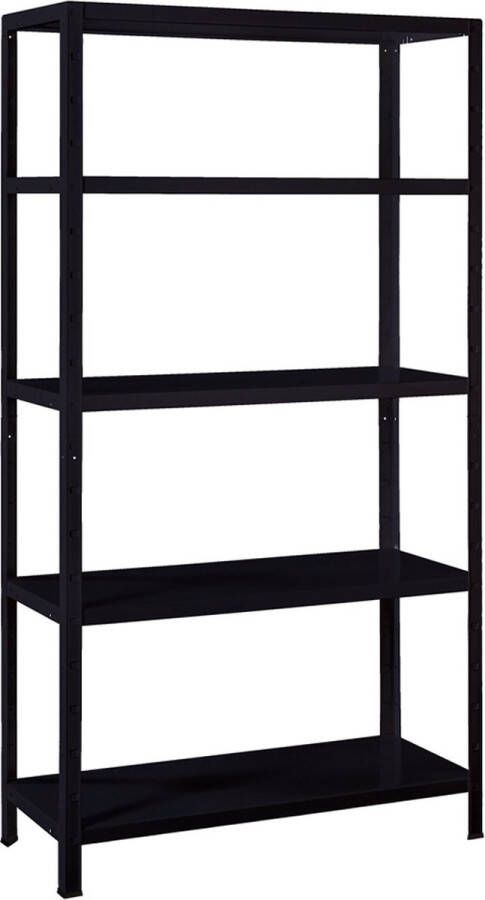 BEGRA SELECT Stellingkast zwart 190x100x45cm (HxBxD) opbergrek stelling metaal 4 stuks