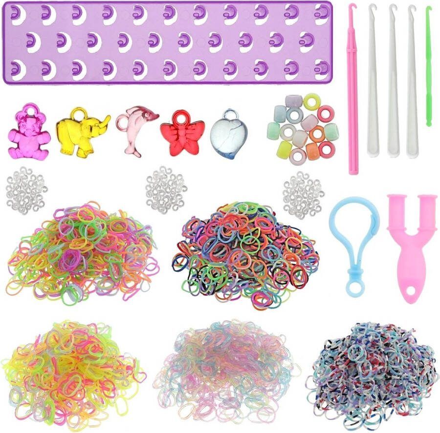 Behave 3200 Loombandjes Starterspakket Loomelastiekjes Loomen Loom Pakket Latexvrij