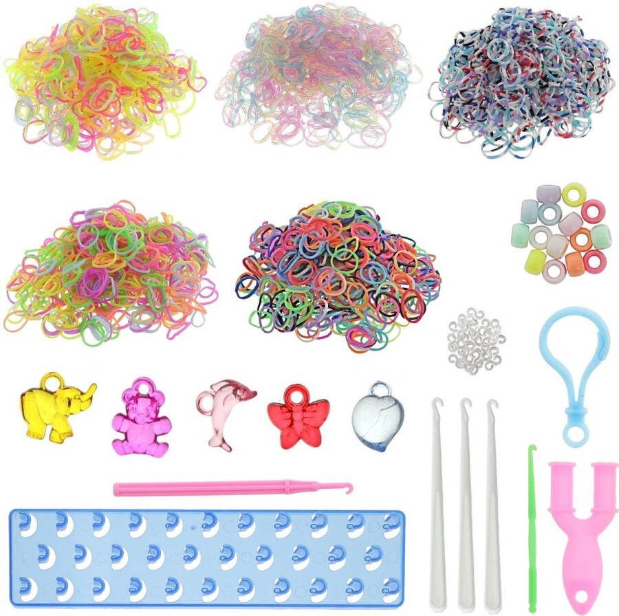 Behave 3200 Loombandjes Starterspakket Loomelastiekjes Loomen Loom Pakket Latexvrij