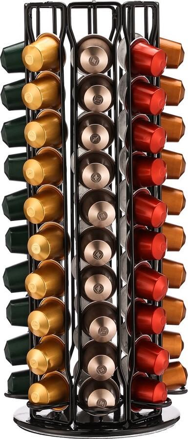 Behave Capsulehouder 360° Draaibaar Cuphouder Zwart Geschikt voor 80 Nespresso capsules