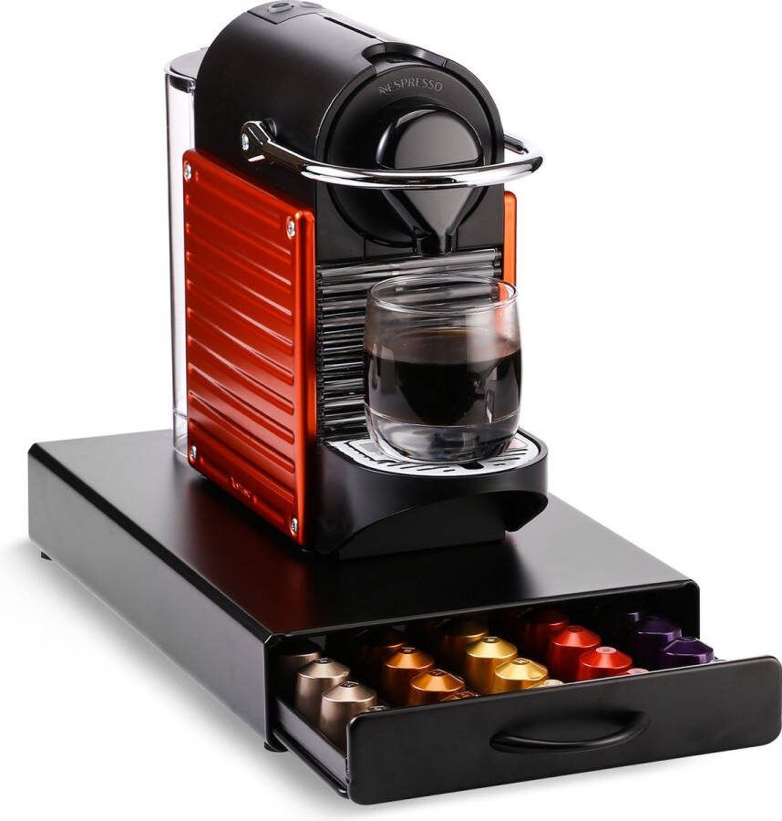 Behave Capsulehouder Uitschuifbare lade Cuphouder Zwart Geschikt voor 50 Nespresso capsules