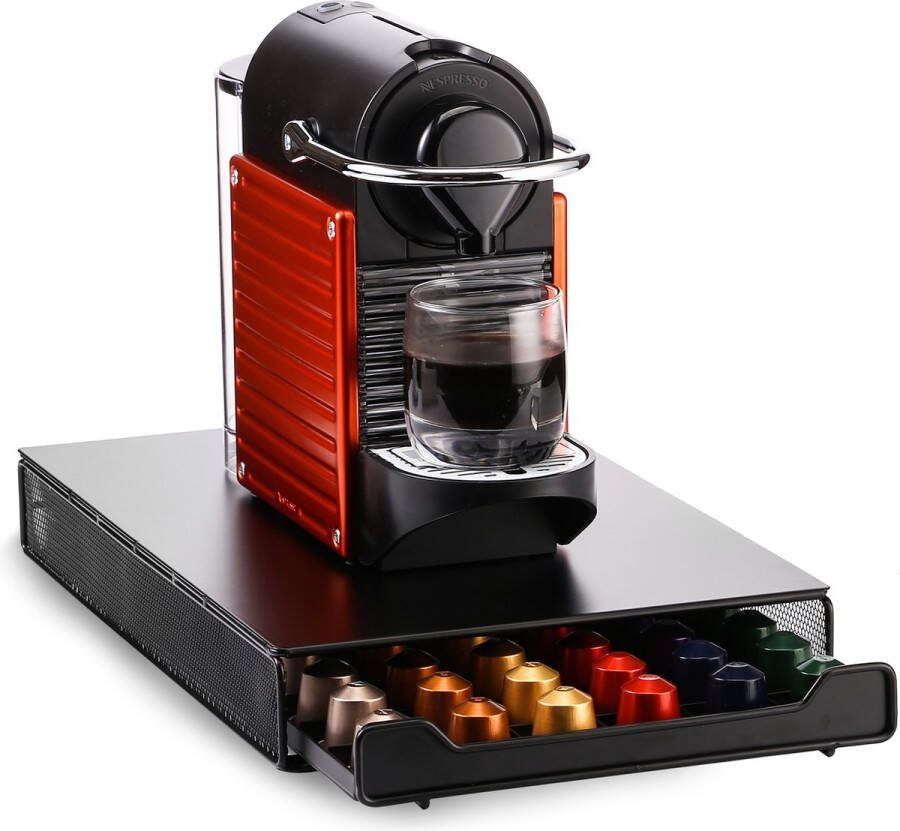Behave Capsulehouder Uitschuifbare lade Cuphouder Zwart Geschikt voor 60 Nespresso capsules