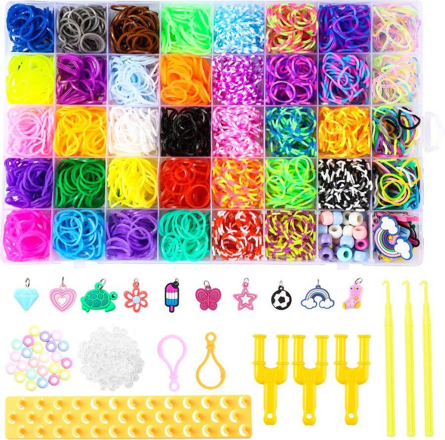 Behave Loombandjes Starterspakket Loom Loombox Eco Friendly Latexvrije Loom Elastiekjes 38 Kleuren Veel accessoires