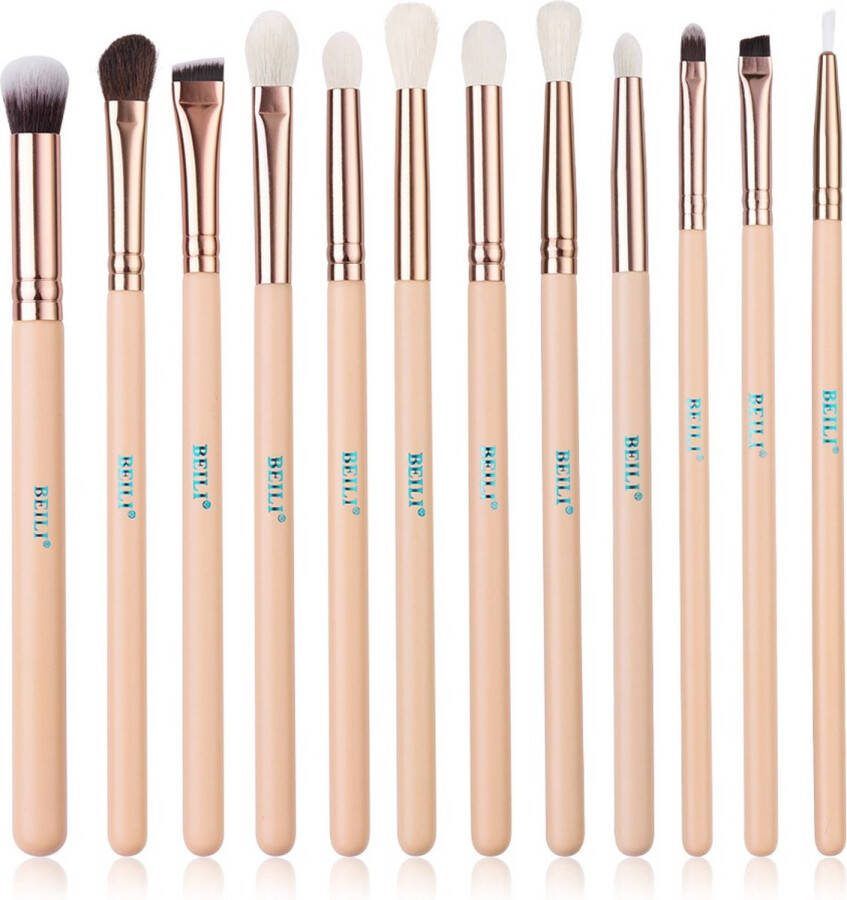 Beili Professionele make up kwasten set 12 delig Met oogschaduw kwasten