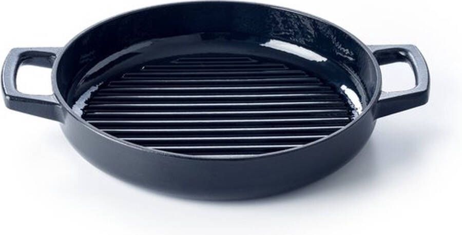Alva Grillpan Grillplaat Nori Gietijzer ø 28 cm geschikt voor alle warmtebronnen geëmailleerde anti-aanbaklaag