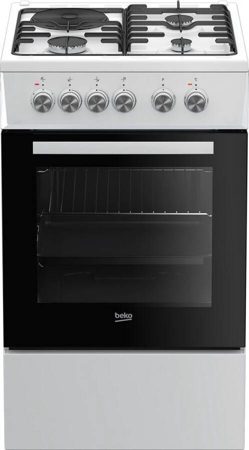 Beko FSS53000DW Kook 50 cm 3 gas + 1 elektrisch 60 l Natuurlijke convectie Wit