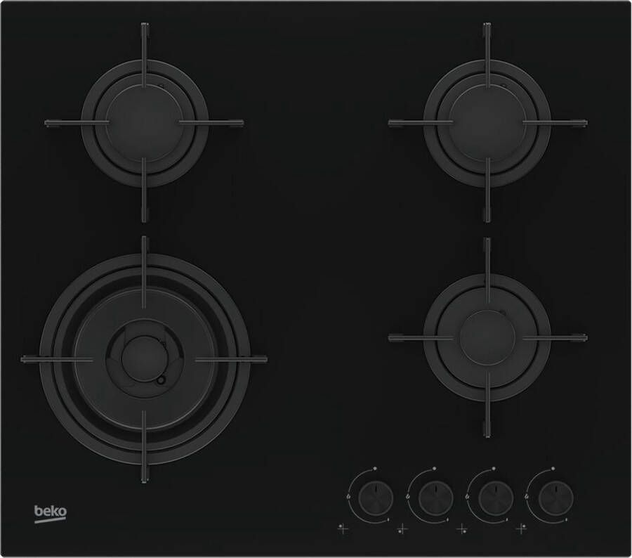 Beko HILW64120SNL Gas inbouwkookplaat Zwart