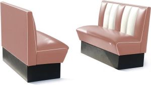 Bel Air Dinerbank Single Booth HW-120 Dusty Rose