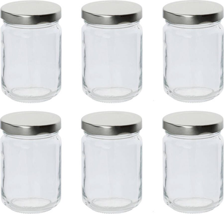 Cosy&Trendy 12x stuks voorraadpotten inmaakpotten met metalen schroefdop 156 ml weckpotten conservenpotten