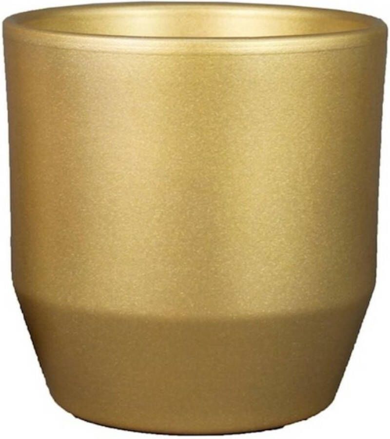 Bela Arte Bloempot plantenpot keramiek goud glans D21.5 H20.5 cm