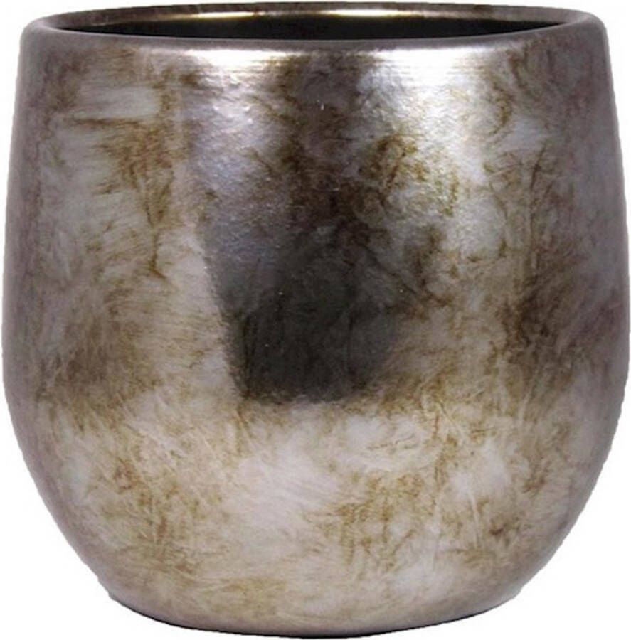 Bela Arte Plantenpot keramiek goud glans D16 H14 cm bloempot