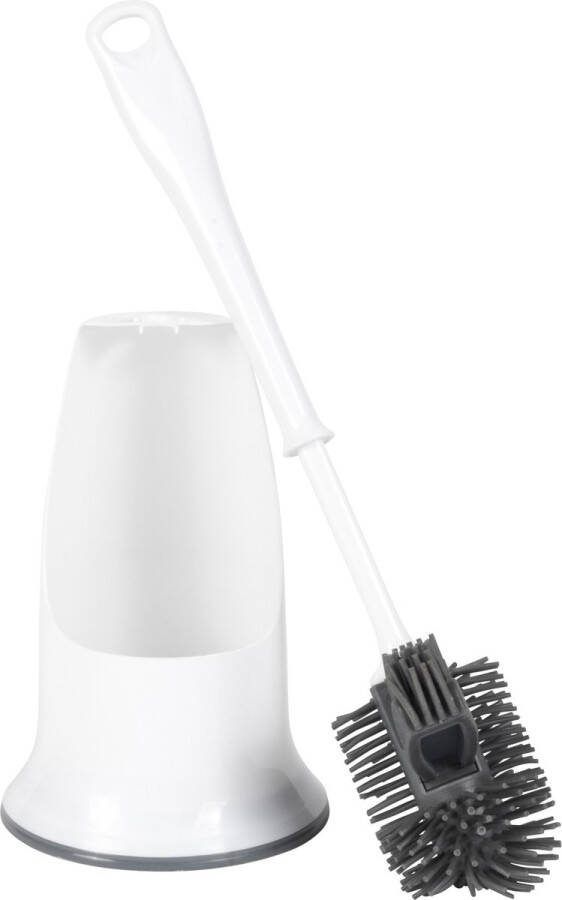 Beldray toiletborstel en houder Antibac siliconen niet-krasende borstelharen Easy Grip