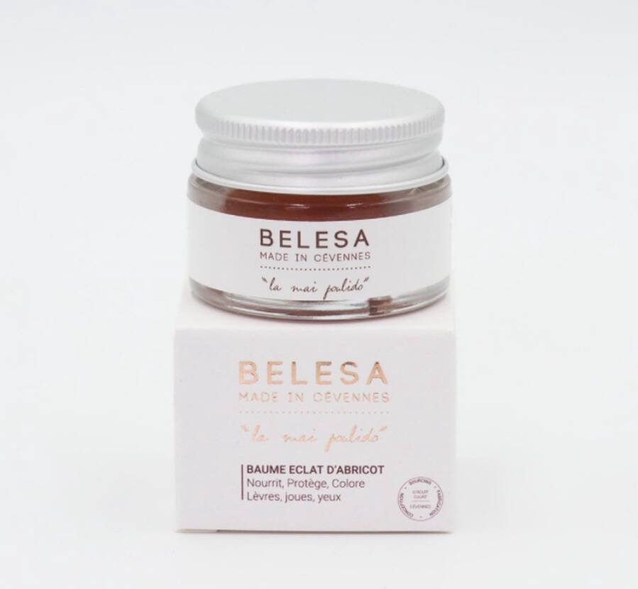 Belesa 100% natuurlijke cosmetica blush abricot glow voor lippen wangen en ogen warme kleur van abrikoos 12 g