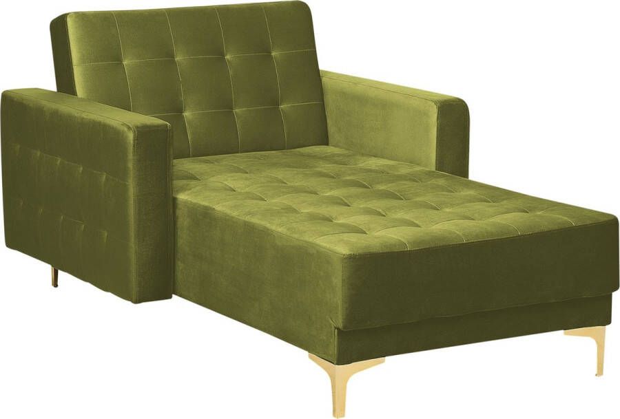 Beliani ABERDEEN Chaise longue Groen Symmetrisch Fluweel