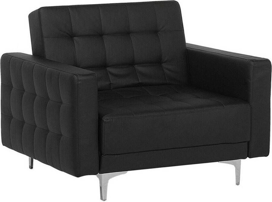 Beliani ABERDEEN Chesterfield fauteuil Zwart Kunstleer