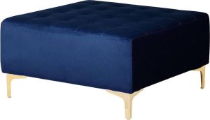 Beliani ABERDEEN Ottomaan Blauw Fluweel