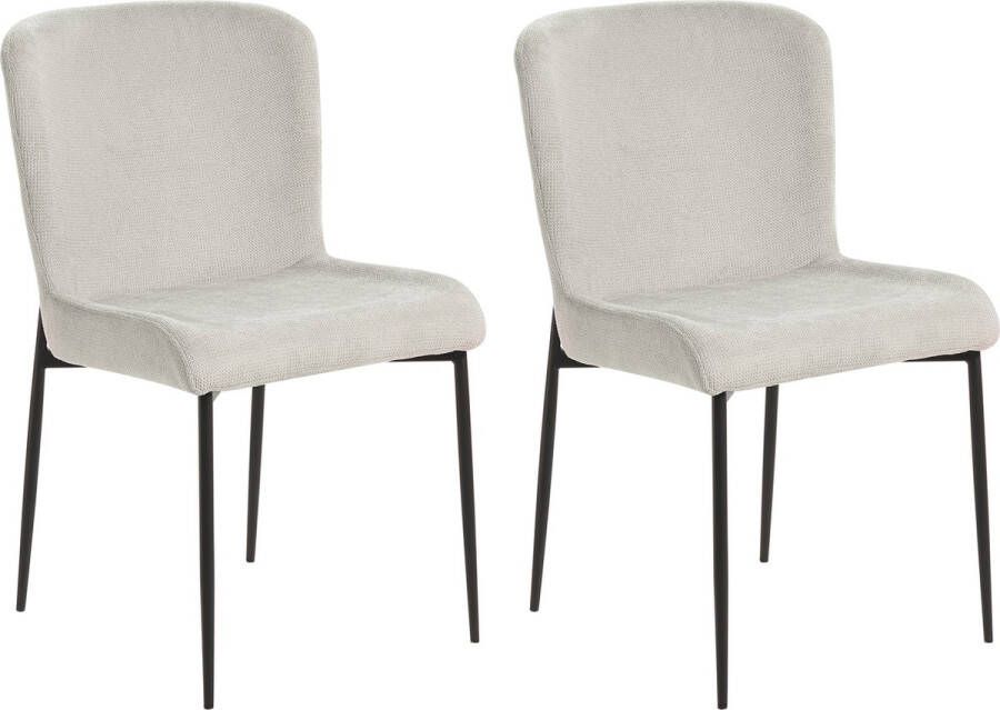 Beliani ADA Eetkamerstoel set van 2 Lichtgrijs Polyester