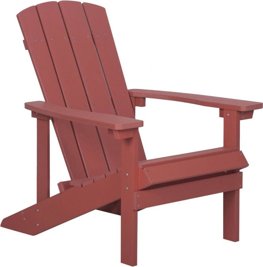 Beliani ADIRONDACK Garden Chair Rood Kunsthout