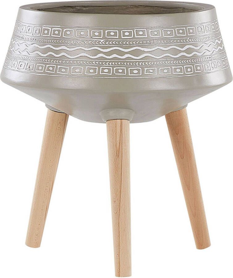 Beliani Agria Plantenbak Voor Buiten-beige-magnesiumoxide