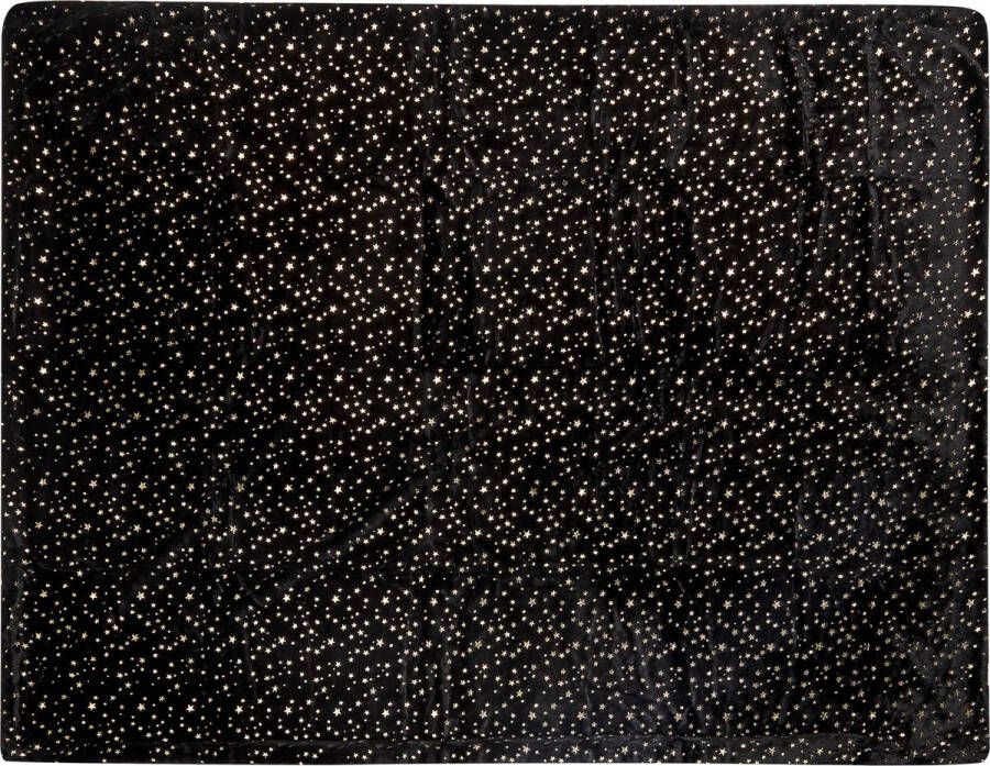 Beliani ALAZEYA Plaid Zwart 150 x 200 cm Polyester