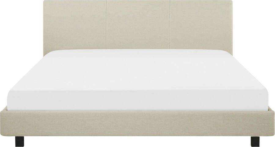 Beliani ALBI Tweepersoonsbed Beige 180 x 200 cm Polyester