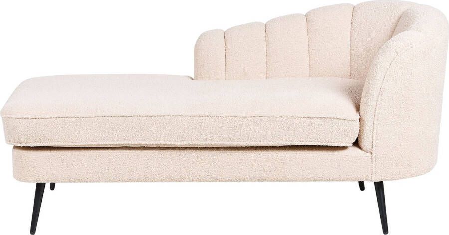 Beliani ALLIER Chaise longue Lichtbeige Rechterzijde BouclÃ©