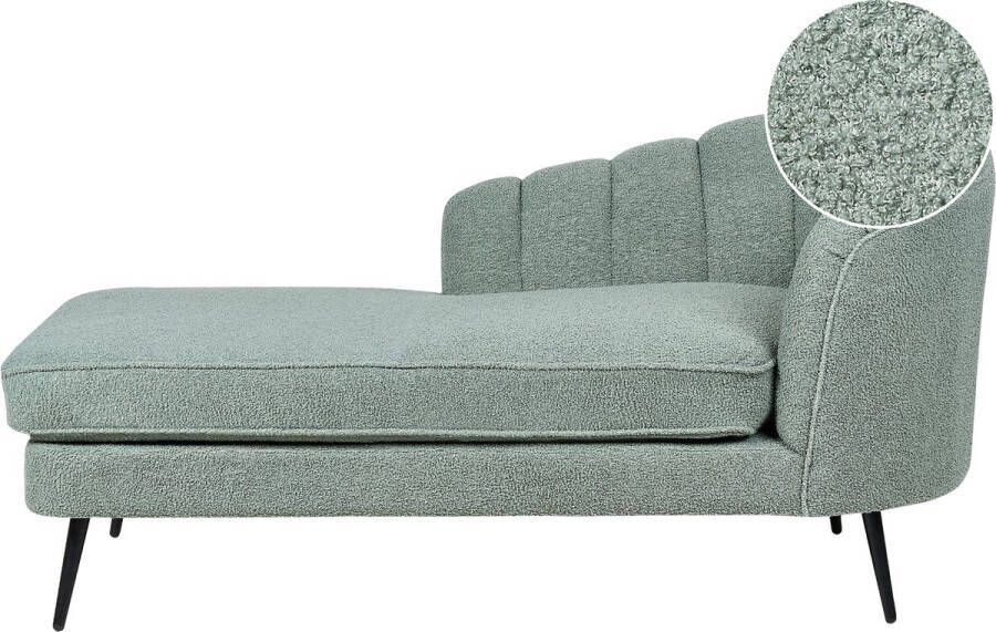 Beliani ALLIER Chaise longue Groen Rechterzijde Bouclé