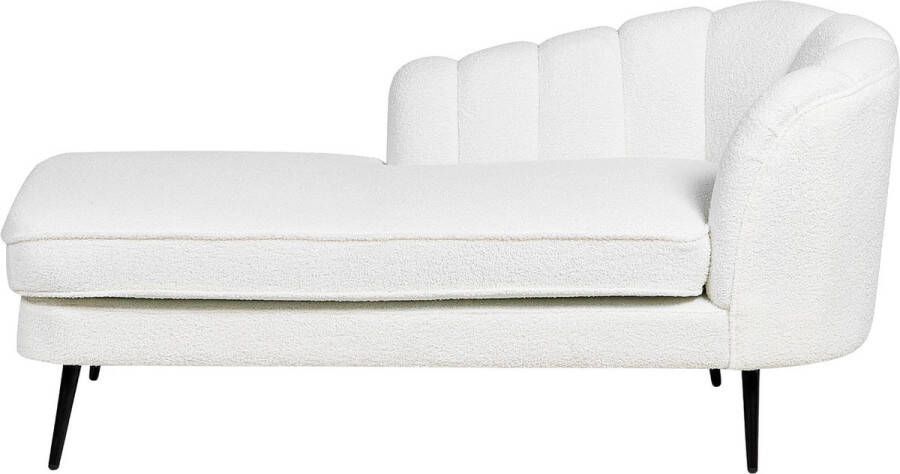 Beliani ALLIER Chaise longue Off-white Rechterzijde Bouclé