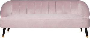 Beliani ALSVAG Three Seater Sofa Roze Fluweel