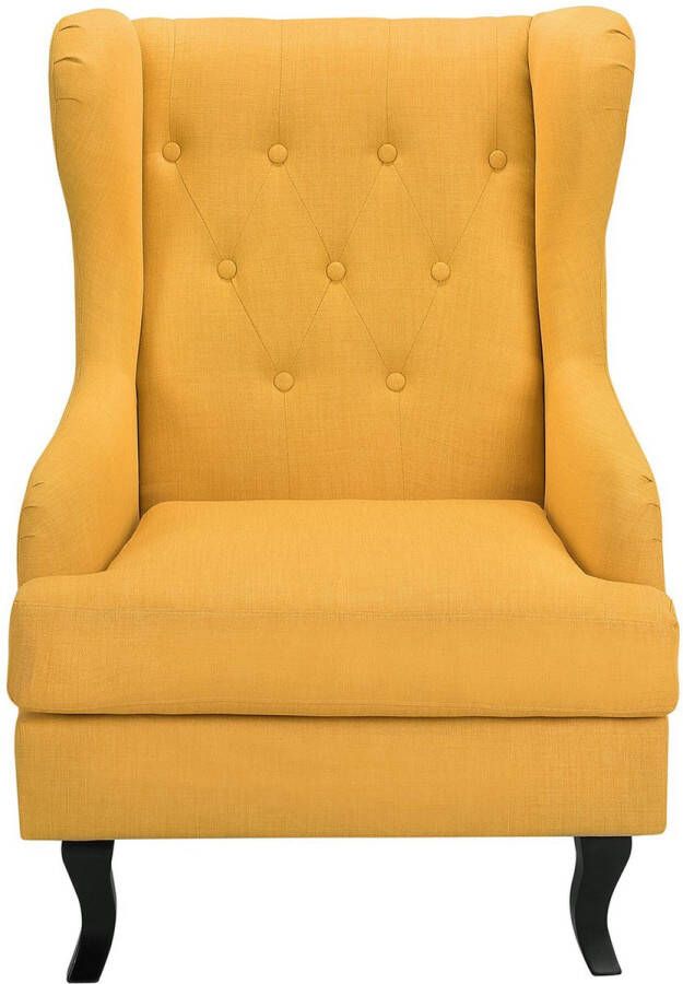 Beliani ALTA Chesterfield fauteuil Geel Polyester