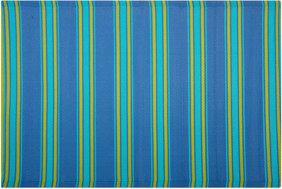 Beliani ALWAR Outdoor kleed Blauw 120 x 180 cm Polypropyleen