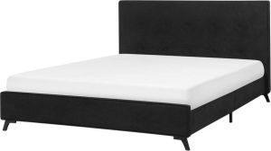 Beliani AMBASSADOR Slatted Bed Zwart Chenille