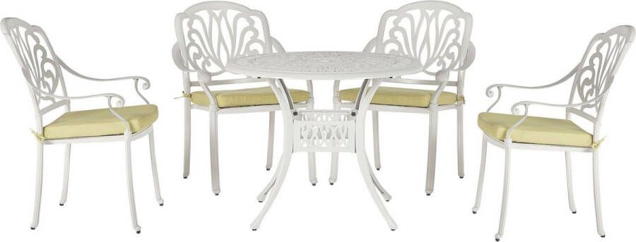 Beliani ANCONA Tuinset voor 4 Wit Aluminium