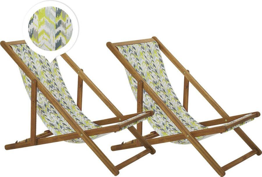 Beliani ANZIO Strandstoel set van 2 Multicolor Polyester