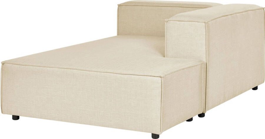 Beliani APRICA Chaise longue-Beige-Linnen