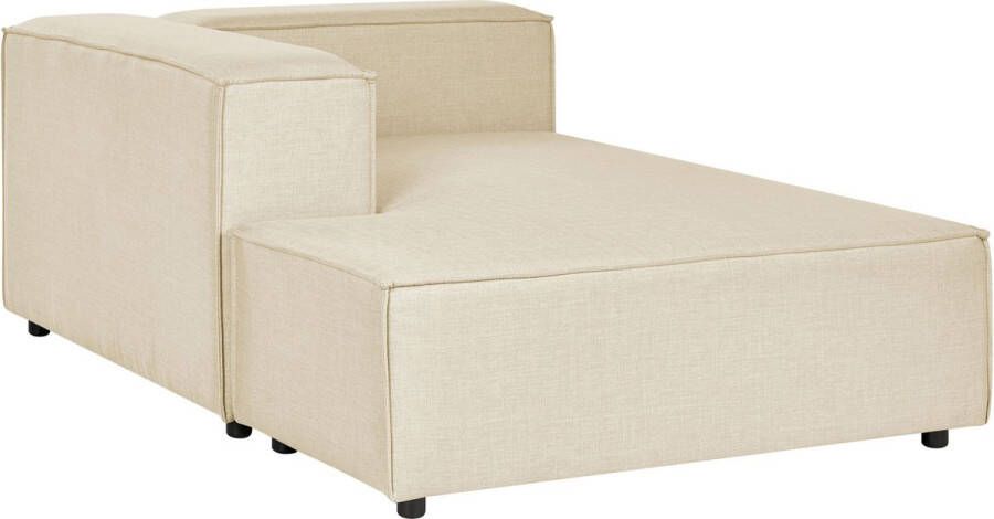 Beliani APRICA Chaise longue Beige Rechterzijde Linnen