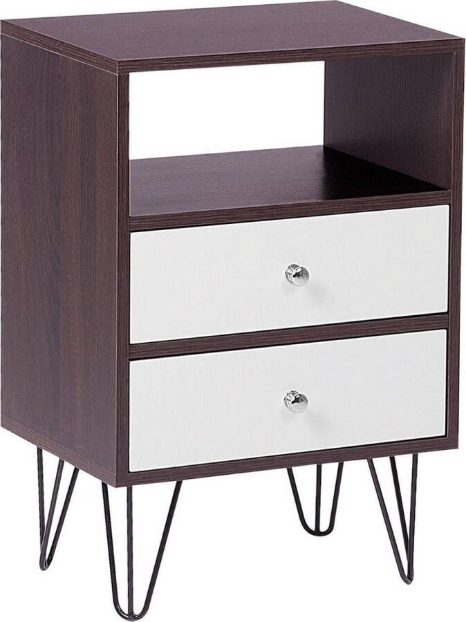 Beliani ARVIN L Nachtkastje Donkere houtkleur MDF