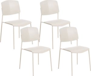 Beliani ASTORIA Set of 4 Chairs Beige Synthetisch materiaal