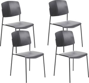 Beliani ASTORIA Set of 4 Chairs Zwart Synthetisch materiaal