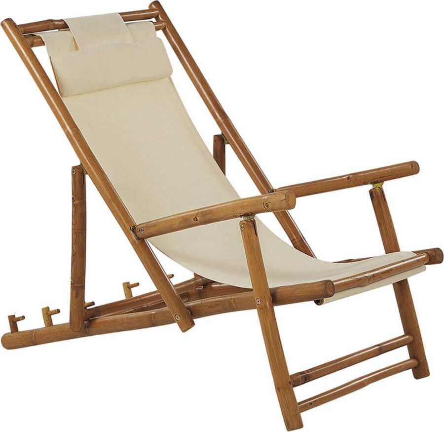 Beliani ATRANI Strandstoel set van 2 Lichte houtkleur Bamboehout
