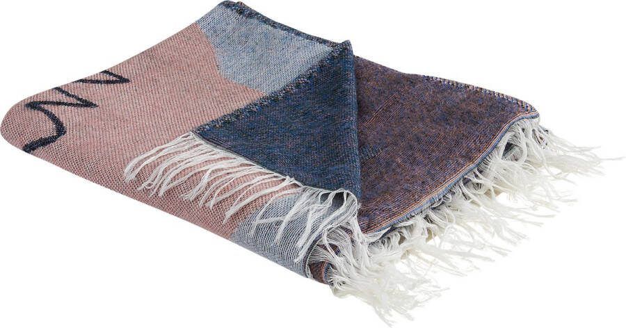 Beliani BAIDI Plaid Multicolor 130 x 170 cm Polyester