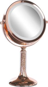 Beliani BAIXAS Make-up spiegel-Roségoud-Glas IJzer