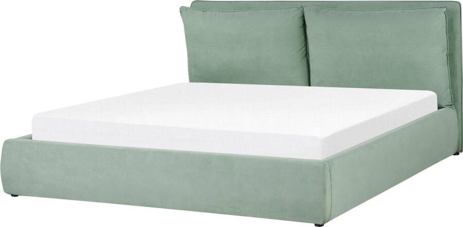 Beliani BAJONNA Bed met opbergruimte Groen 180 x 200 cm Fluweel