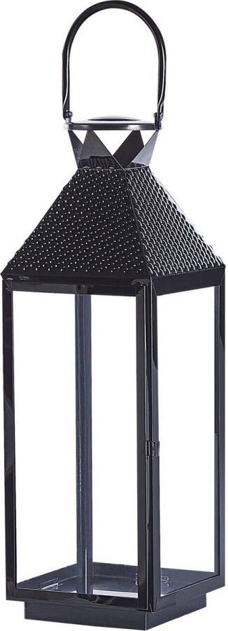 Beliani BALI windlichtzuilen-Zwart-RVS