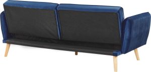 Beliani BARDU Slaapbank 2-zits Blauw Fluweel