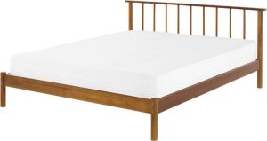 Beliani BARRET Tweepersoonsbed lichte houtkleur dennenhout