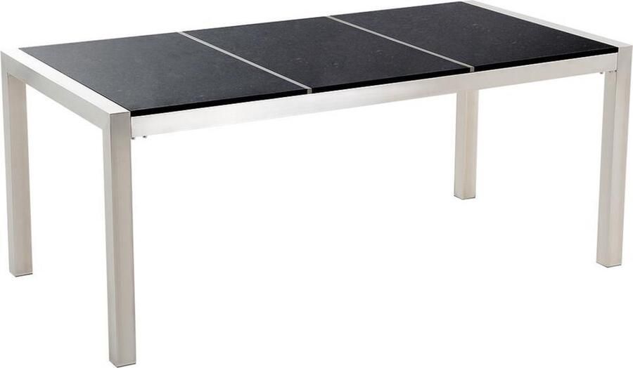 Beliani GROSSETO Tuintafel Zwart RVS